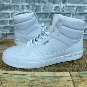 Coach Clip Court High Top White Leather Sneaker Mens Size 13 D New